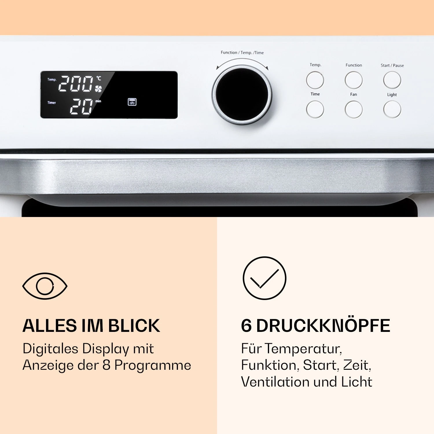 Prime Air Heißluftfritteuse 1500W 23l Timer 8 Programme 4 Prime Air Heißluftfritteuse 1500W 23l Timer 8 Programme – Bild 4