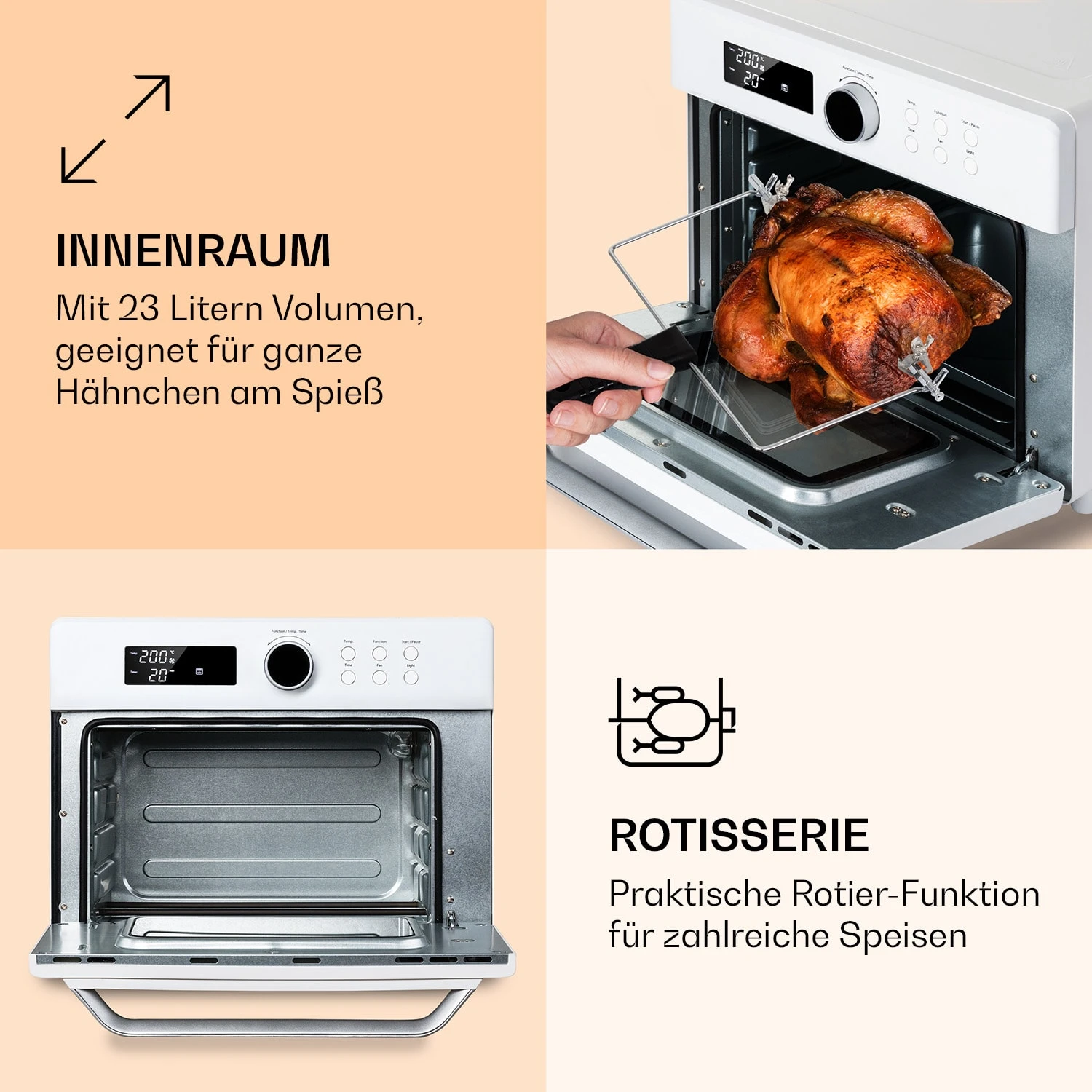 Prime Air Heißluftfritteuse 1500W 23l Timer 8 Programme 5 Prime Air Heißluftfritteuse 1500W 23l Timer 8 Programme – Bild 5