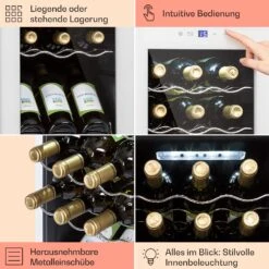 Shiraz 15 Slim Uno Weinkühlschrank 44l Touch-Bedienfeld 5-18°C 12 Shiraz 15 Slim Uno Weinkühlschrank 44l Touch-Bedienfeld 5-18°C -Bestes Haushaltsgeräte Geschäft 10040214 de 0005 usp