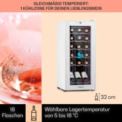 Shiraz 18 Slim Uno Weinkühlschrank 50l 18Fl Touch-Bedienfeld 5-18°C -Bestes Haushaltsgeräte Geschäft 10040215 de 0003 usp