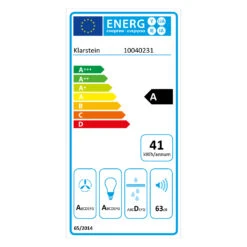 Alina 60 Smart Dunstabzugshaube 60 Cm 594 M³/h LED Ambiente-Licht Glasfront -Bestes Haushaltsgeräte Geschäft 10040231 energy label