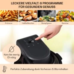 Vendure Heißluftfritteuse Mit Dampffunktion 1250W 5 Liter 6 Programme -Bestes Haushaltsgeräte Geschäft 10040278 de 0004 usp