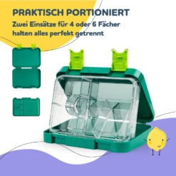 Junior Lunchbox 6 Fächer 21,3 X 15 X 4,5 Cm (BxHxT) BPA-frei 12 Junior Lunchbox 6 Fächer 21,3 X 15 X 4,5 Cm (BxHxT) BPA-frei -Bestes Haushaltsgeräte Geschäft 10040342 de 0004 usp