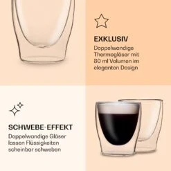 DUOS Doppelwandiges Glas 80 Ml Trinkglas Espresso Borosilikatglas -Bestes Haushaltsgeräte Geschäft 10040370 de 0006 logo