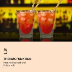 DUOS Doppelwandiges Glas | Thermoglas | 310 Ml | Trinkglas | Espressoglas, Teeglas, Shotglas | Für Heiße Und Kalte Getränke | Borosilikatglas| Hitze- Und Kältebeständig | Handgemacht | Spülmaschinenfest | Schwebe-Effekt -Bestes Haushaltsgeräte Geschäft 10040372 de 0004 logo