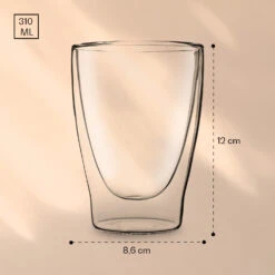 DUOS Doppelwandiges Glas | Thermoglas | 310 Ml | Trinkglas | Espressoglas, Teeglas, Shotglas | Für Heiße Und Kalte Getränke | Borosilikatglas| Hitze- Und Kältebeständig | Handgemacht | Spülmaschinenfest | Schwebe-Effekt -Bestes Haushaltsgeräte Geschäft 10040372 yy 0007 logo