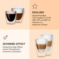 DUOS Doppelwandiges Glas | Thermoglas | 80, 200, 310, 400 Ml | Trinkglas | Espressoglas, Teeglas, Shotglas | Für Heiße Und Kalte Getränke | Borosilikatglas| Hitze- Und Kältebeständig | Handgemacht | Spülmaschinenfest | Schwebe-Effekt 10 DUOS Doppelwandiges Glas | Thermoglas | 80, 200, 310, 400 Ml | Trinkglas | Espressoglas, Teeglas, Shotglas | Für Heiße Und Kalte Getränke | Borosilikatglas| Hitze- Und Kältebeständig | Handgemacht | Spülmaschinenfest | Schwebe-Effekt -Bestes Haushaltsgeräte Geschäft 10040377 de 0005 logo