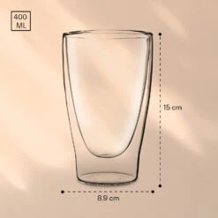 DUOS Doppelwandiges Glas 400 Ml Thermofunktion Inkl. Edelstahl-Löffel -Bestes Haushaltsgeräte Geschäft 10040387 yy 0007 logo