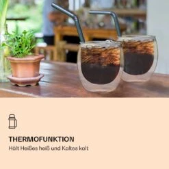 DUOS Doppelwandiges Glas 80 Ml Thermofunktion Inkl. Edelstahl-Löffel -Bestes Haushaltsgeräte Geschäft 10040400 de 0004 logo