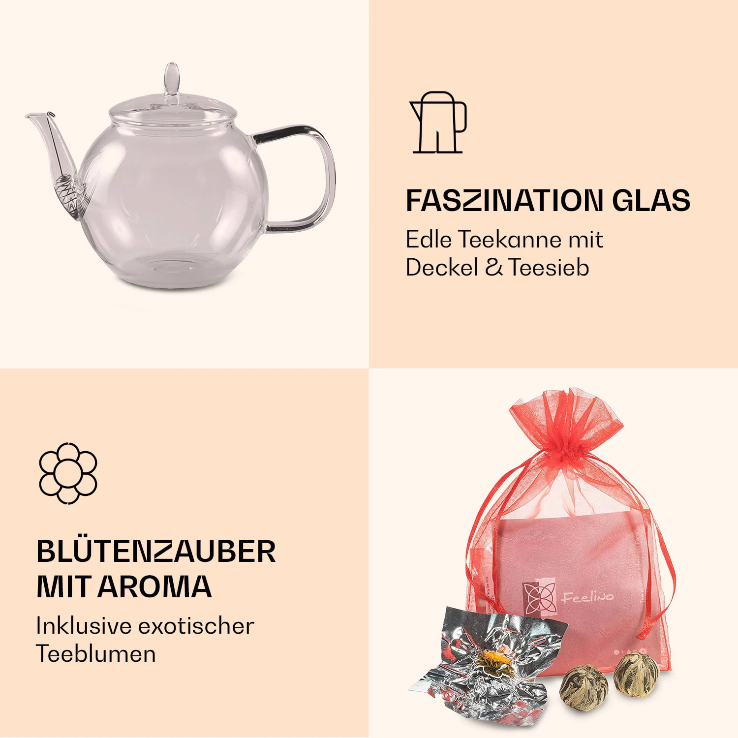 Bedida Teekanne 800ml + 6xTeeblume Grün 6 Bedida Teekanne 800ml + 6xTeeblume Grün – Bild 6
