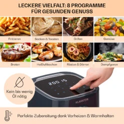 Crisp-Pro Heißluftfritteuse Air Fryer 1400W 2,8 Ltr Timer Edelstahl -Bestes Haushaltsgeräte Geschäft 10040698 de 0003 usp