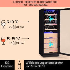 Barossa 123 Duo Weinkühlschrank 123 Fl 226 Ltr 2 Zonen Touch-Steuerung -Bestes Haushaltsgeräte Geschäft 10040721 de 0003 usp