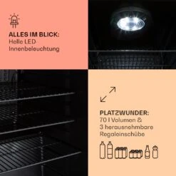 PopLife 70 Getränkekühler Kühlschrank 70 Ltr 0-10 °C Retro-Design LED -Bestes Haushaltsgeräte Geschäft 10040736 de 0004 usp
