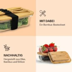 Frischhaltedosen 4er-Set Borosilikatglas Bambusdeckel Stapelbar 4 Größen -Bestes Haushaltsgeräte Geschäft 10040858 de 0003 logo