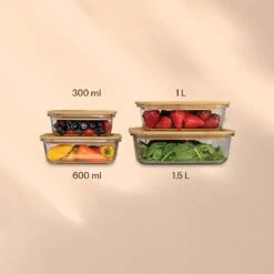 Frischhaltedosen 4er-Set Borosilikatglas Bambusdeckel Stapelbar 4 Größen -Bestes Haushaltsgeräte Geschäft 10040858 yy 0005 logo