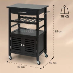 Louisiana Servierwagen Küchenwagen 5 Etagen Holz Handtuchhalter Mobil -Bestes Haushaltsgeräte Geschäft 10041123 yy 0008 dimensions