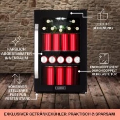 Beersafe 70 Birra Milano Edition Kühlschrank 70 Liter 3 Böden Panoramaglastür Edelstahl -Bestes Haushaltsgeräte Geschäft 10041180 de 0006 usp