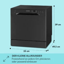 Amazonia 8 Geschirrspülmaschine 1620 Watt Für 8 Maßgedecke 49 DB Aquastop -Bestes Haushaltsgeräte Geschäft 10041204 de 0005 usp