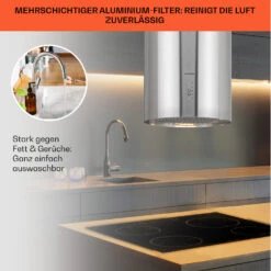 Bolea Inselabzugshaube Ø38cm Ab-/Umluft 600m³/h LED Inkl. Aktivkohlefilter -Bestes Haushaltsgeräte Geschäft 10041224 de 0006 usp