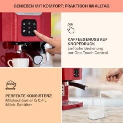 BellaVita Kaffeemaschine 3-in-1 1450 W 20 Bar Milchschäumer -Bestes Haushaltsgeräte Geschäft 10041240 de 0003 usp