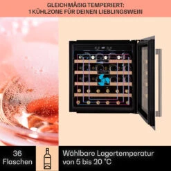 Vinsider 36 Built-In Uno Einbau-Weinkühlschrank 36 Flaschen 92 Ltr Edelstahl -Bestes Haushaltsgeräte Geschäft 10041288 de 0003 usp