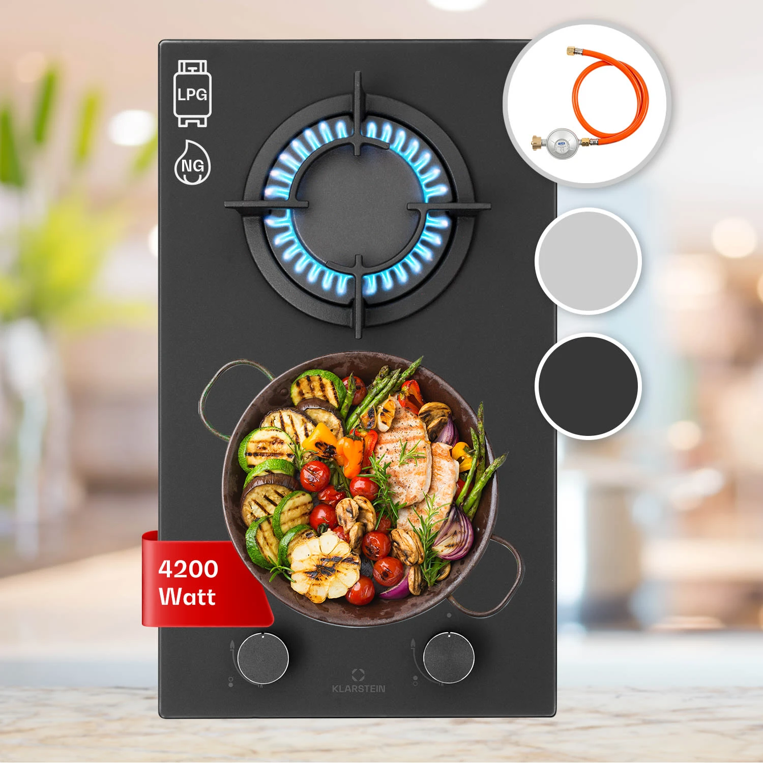 Firetale Gaskochfeld 2-flammig Aluminium-Brenner Erdgas/Propangas Inkl. Schlauch Und Druckminderer 1 Firetale Gaskochfeld 2-flammig Aluminium-Brenner Erdgas/Propangas Inkl. Schlauch Und Druckminderer