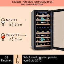 Vinamour 33 Duo Weinkühlschrank 2 Zonen 89 L / 33 Flaschen 5-18°C Touch 10 Vinamour 33 Duo Weinkühlschrank 2 Zonen 89 L / 33 Flaschen 5-18°C Touch -Bestes Haushaltsgeräte Geschäft 10041311 de 0003 logo