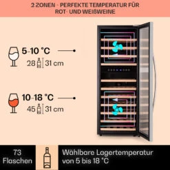 Vinamour 73 Duo Weinkühlschrank 2 Zonen 192 L/73 Flaschen 5-18°C Touch -Bestes Haushaltsgeräte Geschäft 10041314 de 0003 logo