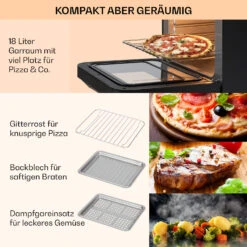 Vita Pro Heißluftfritteuse Dampfgaren 2450 W 18 Ltr 800 Ml Wassertank -Bestes Haushaltsgeräte Geschäft 10041333 de 0006 usp