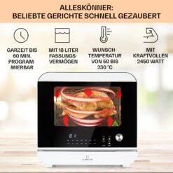 Vita Pro Heißluftfritteuse Dampfgaren 2450 W 18 Ltr 800 Ml Wassertank -Bestes Haushaltsgeräte Geschäft 10041334 de 0003 usp
