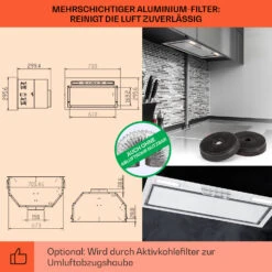 Camila Dunstabzugshaube Einbau 70 Cm 397 M³/h LED Touch Edelstahl -Bestes Haushaltsgeräte Geschäft 10041346 de 0005 usp