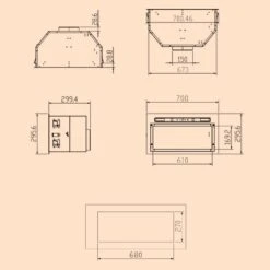 Camila Dunstabzugshaube Einbau 70 Cm 397 M³/h LED Touch Edelstahl -Bestes Haushaltsgeräte Geschäft 10041346 yy 0011 dimensions