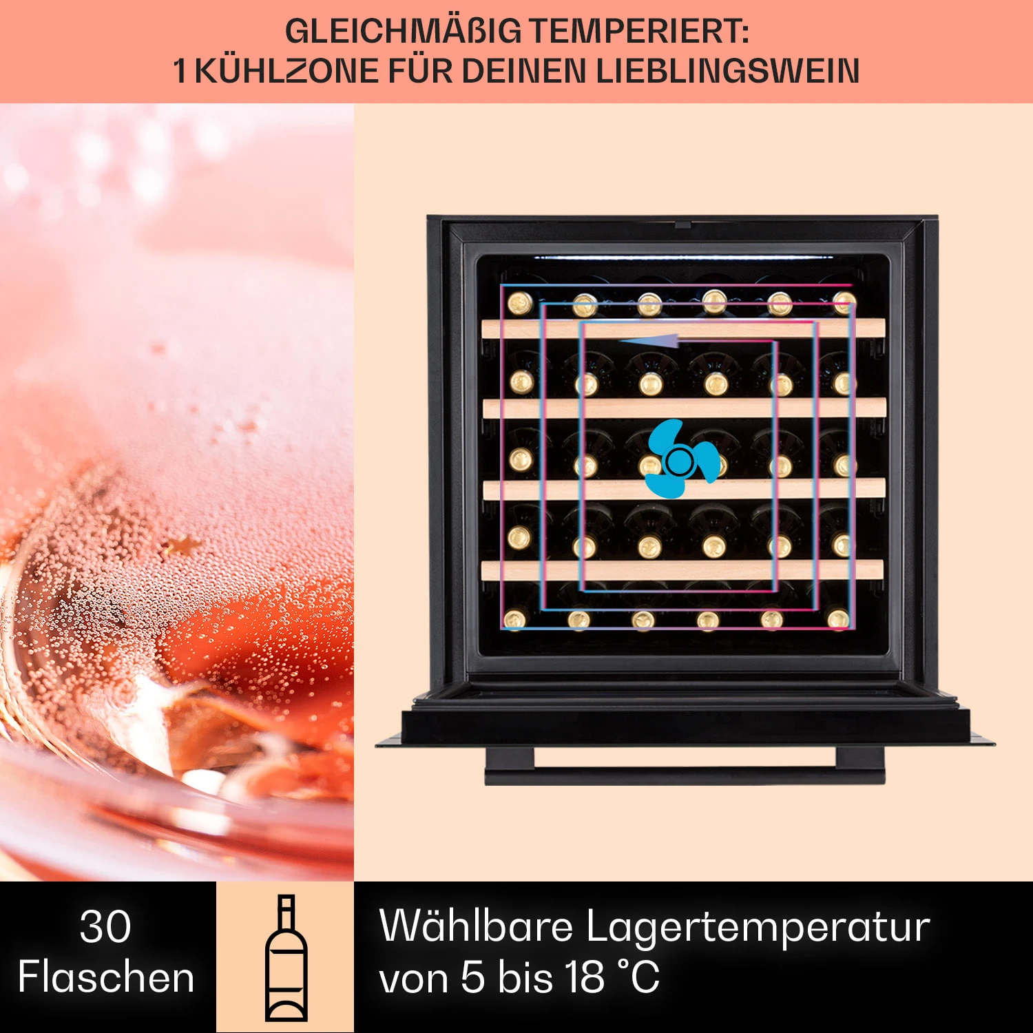 Vinsider 30 Built-In Uno Einbau-Weinkühlschrank 30 Flaschen 77 Ltr Edelstahl 3 Vinsider 30 Built-In Uno Einbau-Weinkühlschrank 30 Flaschen 77 Ltr Edelstahl – Bild 3