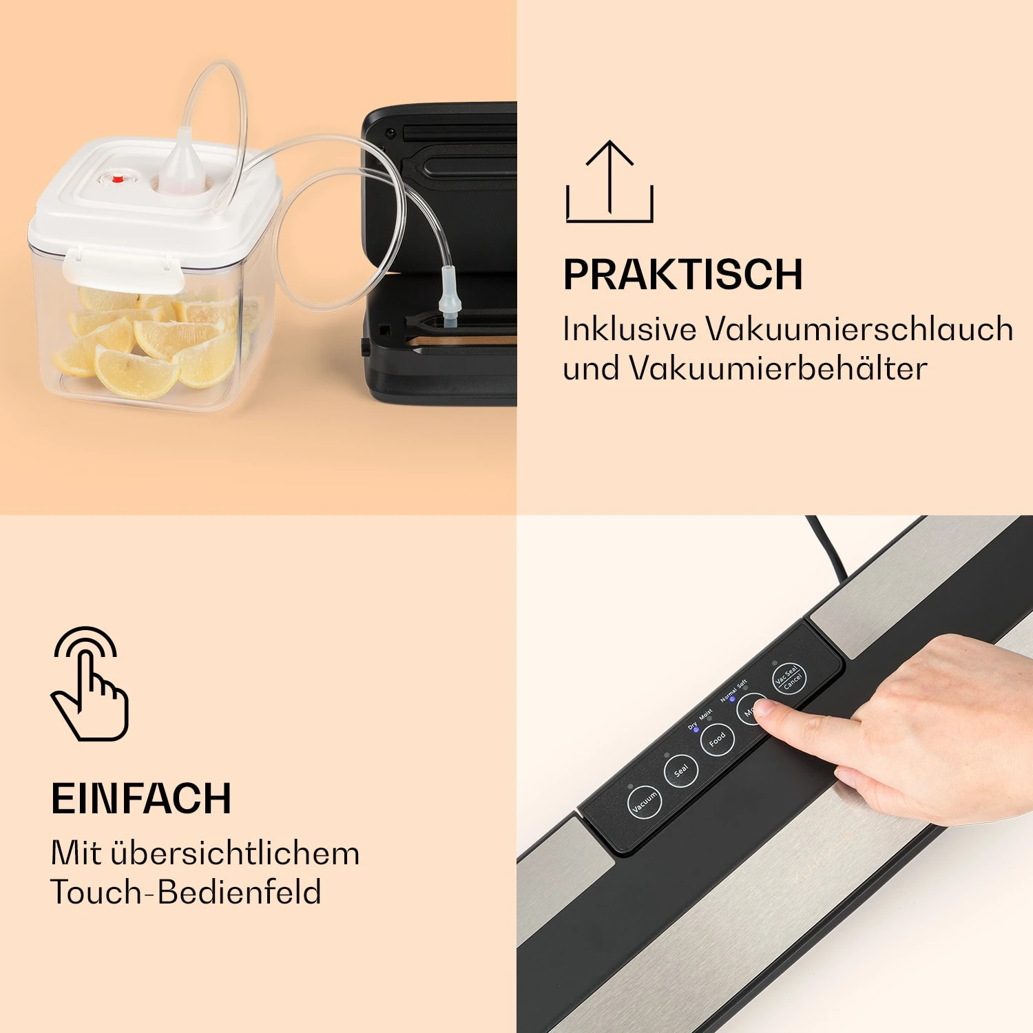 Forli Vakuumierer 75 KPa Inkl. Behälter Beutel Vakuumierschlauch 3 Forli Vakuumierer 75 KPa Inkl. Behälter Beutel Vakuumierschlauch – Bild 3