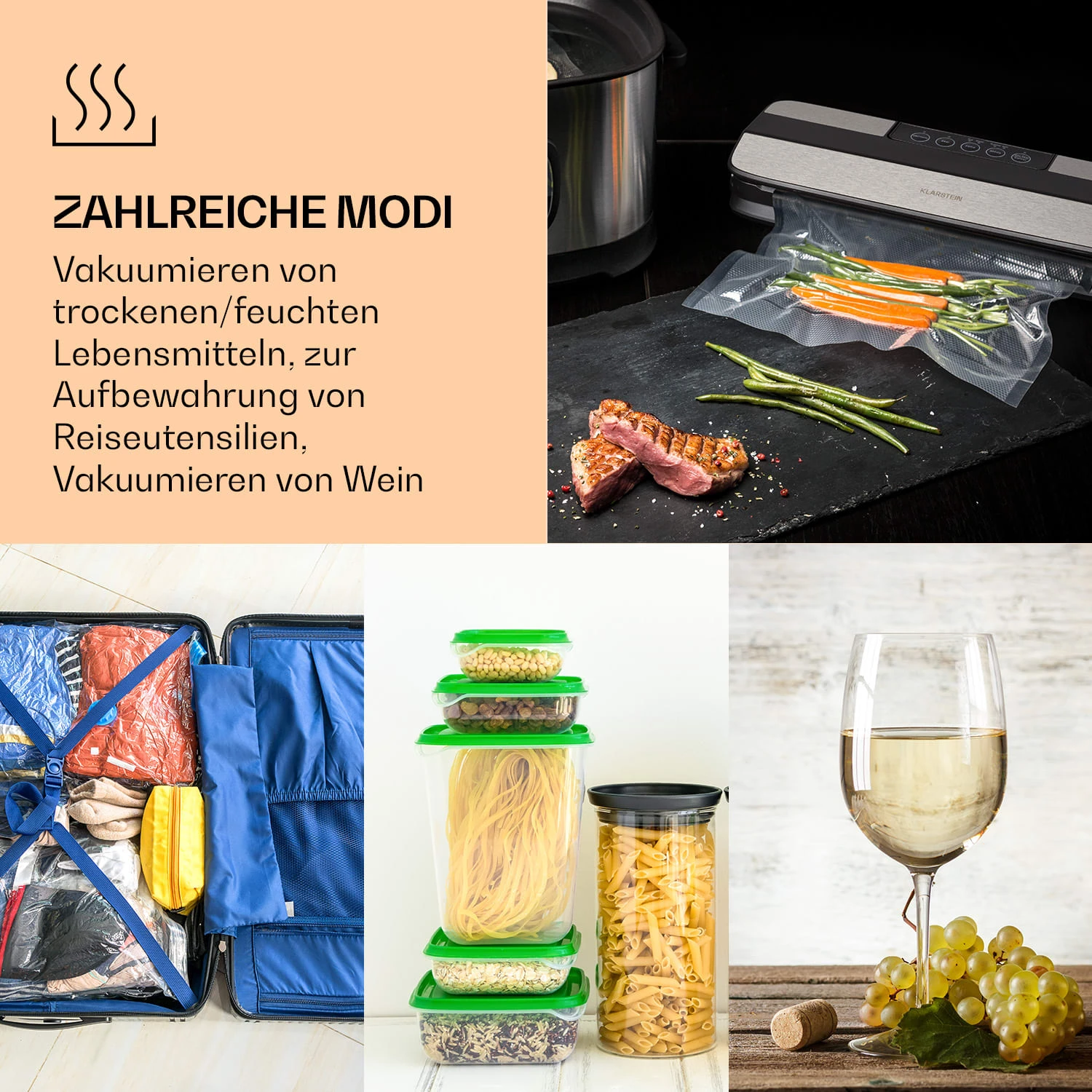 Forli Vakuumierer 75 KPa Inkl. Behälter Beutel Vakuumierschlauch 4 Forli Vakuumierer 75 KPa Inkl. Behälter Beutel Vakuumierschlauch – Bild 4