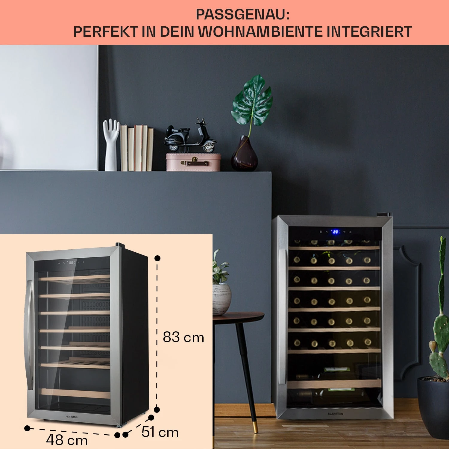 Vinamour 32 Uno Weinkühlschrank 1 Zone 95 L / 36 Flaschen 4-18°C Touch 6 Vinamour 32 Uno Weinkühlschrank 1 Zone 95 L / 36 Flaschen 4-18°C Touch – Bild 6