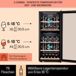 Vinamour 66 Duo Weinkühlschrank 2 Zonen 204 L/79 Flaschen 5-18°C Touch 11 Vinamour 66 Duo Weinkühlschrank 2 Zonen 204 L/79 Flaschen 5-18°C Touch -Bestes Haushaltsgeräte Geschäft 10041394 de 0003 usp