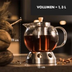 Sencha Design-Teekanne Mit Hibiscus Edelstahl-Stövchen 1,3 L Siebeinsatz -Bestes Haushaltsgeräte Geschäft 10045059 de 0007 logo