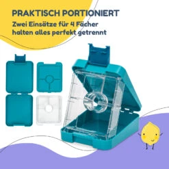 Klarstein Schmatzfatz Easy Snackbox 4 Fächer 18 X 15 X 5 Cm (BxHxT) -Bestes Haushaltsgeräte Geschäft 10045070 de 0004 usp