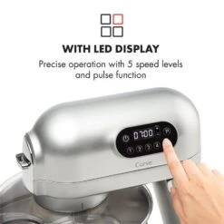 Curve Plus Küchenmaschinen-Set | 5l | 4-in-1 Fleischwolf | Silber -Bestes Haushaltsgeräte Geschäft 60002330 yy 0005 logo Klarstein Curve Plus Kuechenmaschinen Set silber