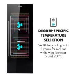 Barossa 77 Duo Weinkühlschrank-Set 2 Zonen 191L/77Fl. Weinglasregal 13 Barossa 77 Duo Weinkühlschrank-Set 2 Zonen 191L/77Fl. Weinglasregal -Bestes Haushaltsgeräte Geschäft 60002418 yy 0006 logo Klarstein Barossa 77 Duo Weinkuehlschrank schwarz