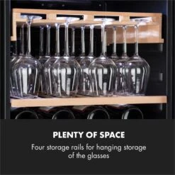 Barossa 102 Duo Weinkühlschrank-Set 2 Zonen 102 Fl. Weinglasregal -Bestes Haushaltsgeräte Geschäft 60002419 yy 0010 logo Klarstein Barossa 102D Weinglas Regal Echtholz