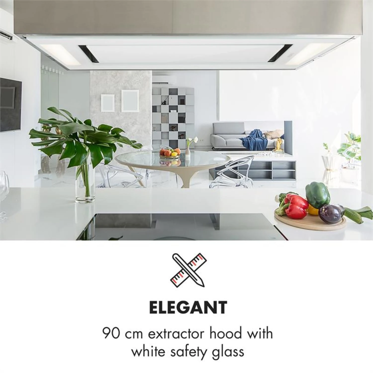 Gusteau Remy Einbau-Set Backofen + Einbau-Haube 2950W Weiß Edelstahl 6 Gusteau Remy Einbau-Set Backofen + Einbau-Haube 2950W Weiß Edelstahl – Bild 6